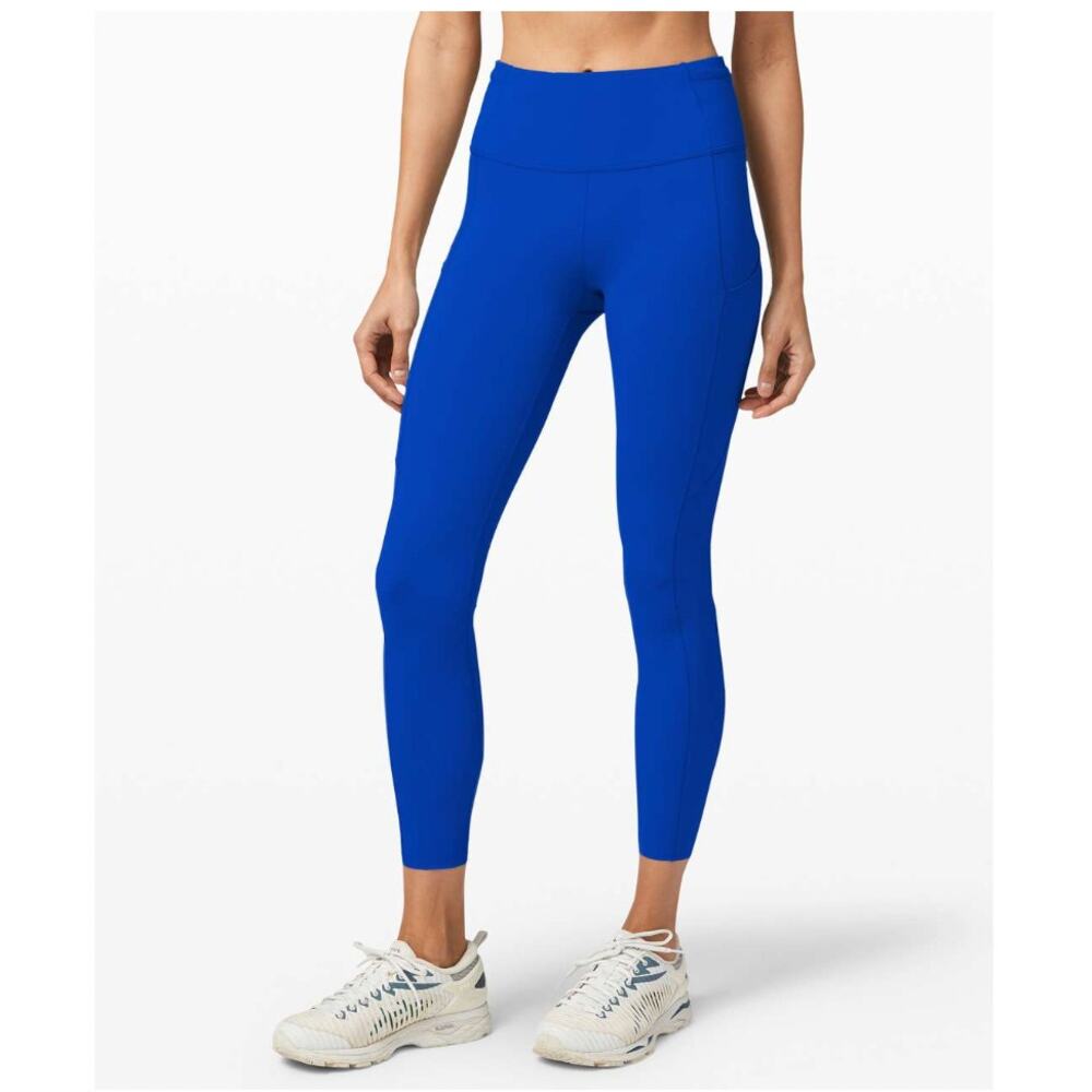 Lululemon Fast and Free Leggings 25" in Galactic Cobalt Blue Women's Size 6